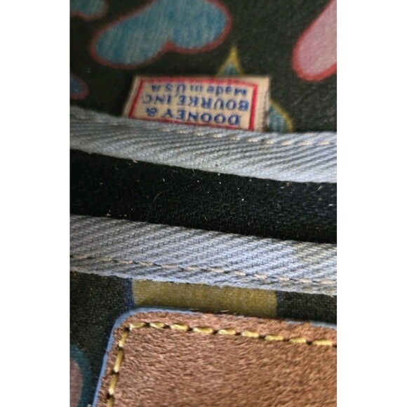 Dooney & Bourke Multicolored Hearts Print Tassel Tote Dual Leather Straps USA - Picture 12 of 12